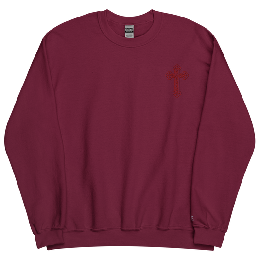 Floral Cross embroidered sweatshirt