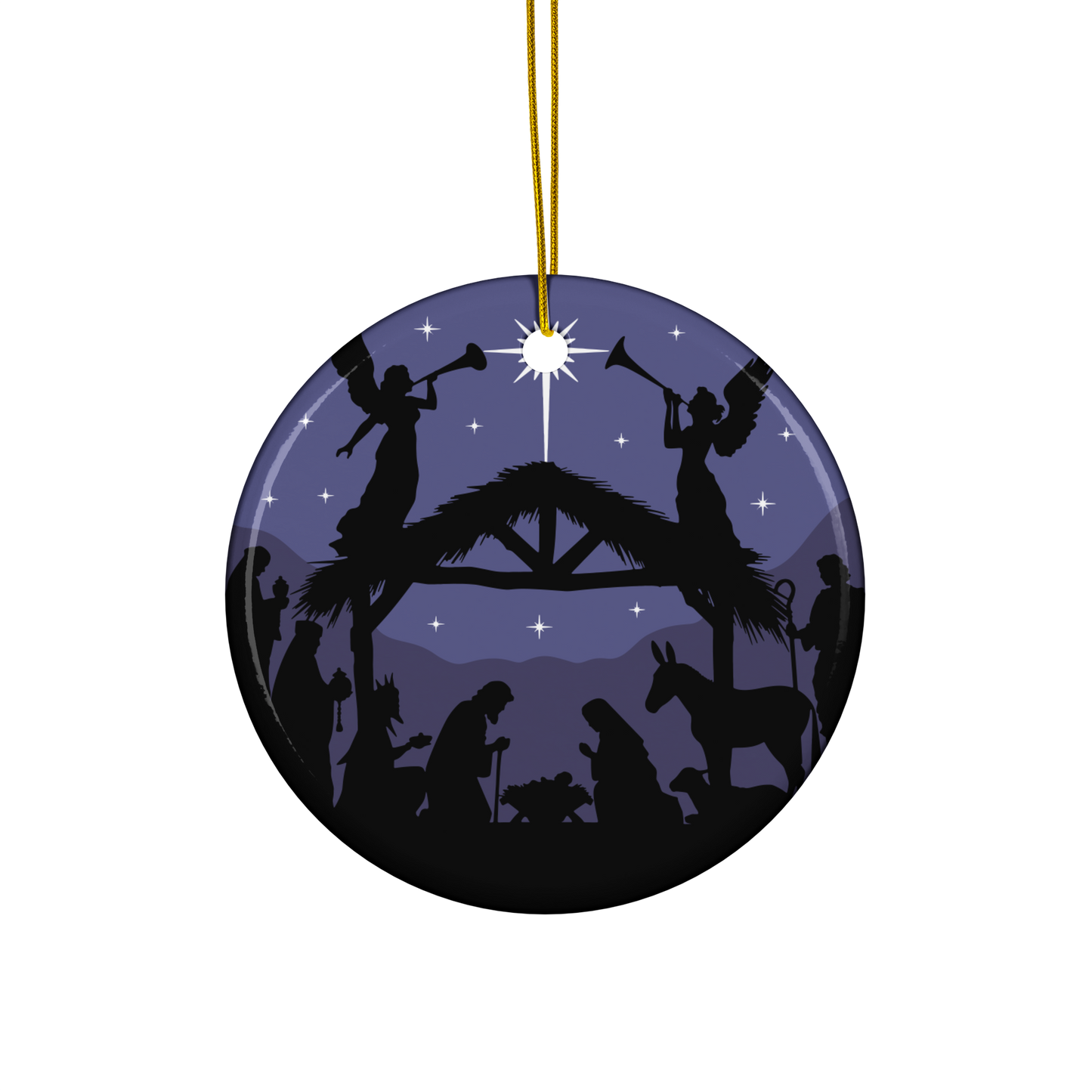 Nativity ceramic ornament