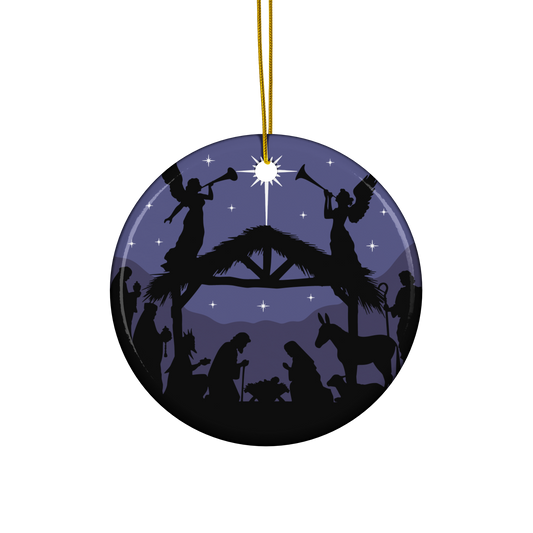Nativity ceramic ornament