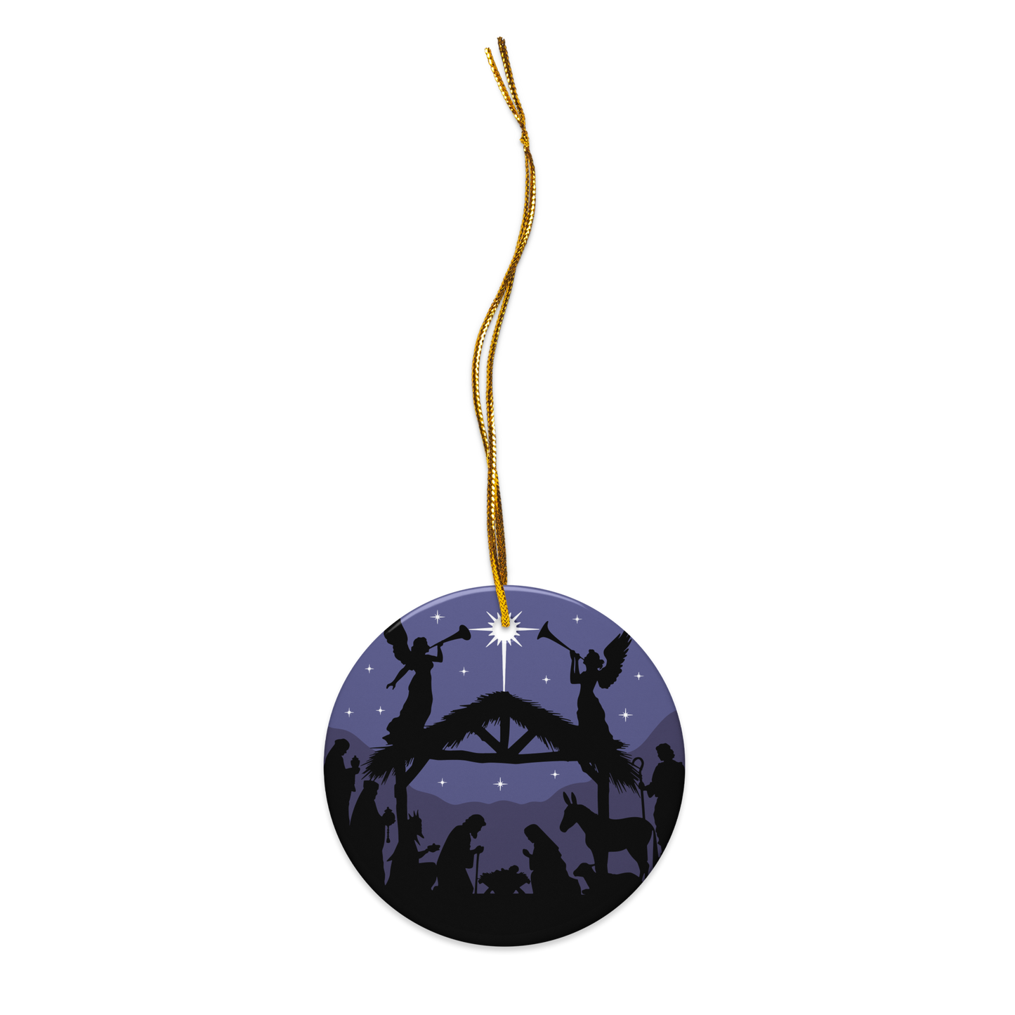 Nativity ceramic ornament